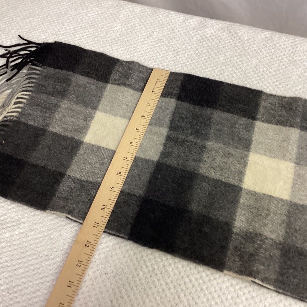 Cashmere Scarf Gray Charcoal Beige Plaid Warm‎ Winter Soft Fringe Shawl Unisex - Picture 12 of 12